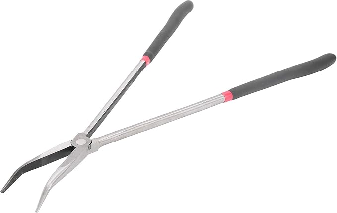 Professional 45 Degree Curved Nose Pliers Long Handle Steel Hand Tools for Electrical Work and DIY Projects Tool Steel Plastic 400mm 16in