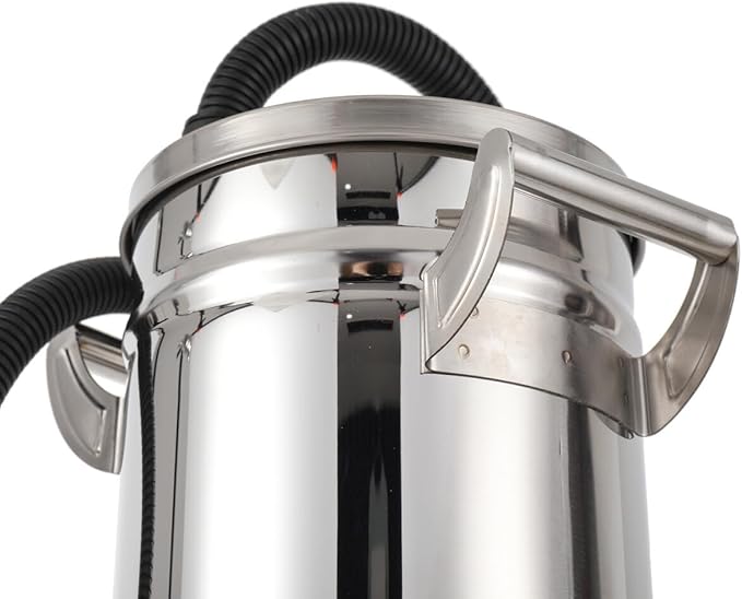 ECUTEE 8L Stainless Steel Fluidized Powder Hopper for Coating Machine 304 Fluidized Powder Bucket, Diameter 20 cm Fluidized Hopper Cup for Coating Machine