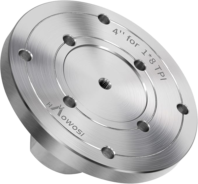 4" Steel Wood Lathe Faceplate,Faceplate for Wood Lathe,Lathe Face Plate Fit for 1" x 8TPI Spindle with Screwchuck