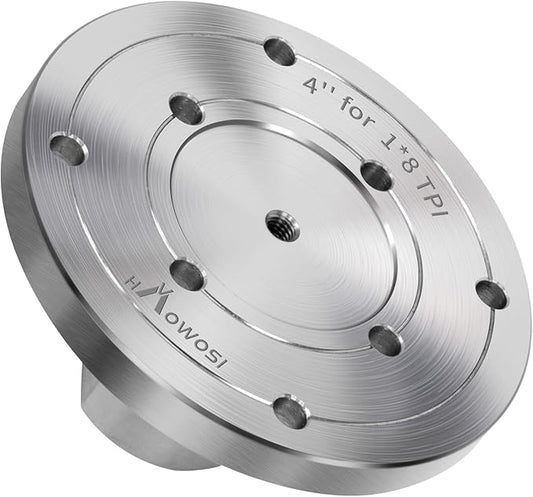 4" Steel Wood Lathe Faceplate,Faceplate for Wood Lathe,Lathe Face Plate Fit for 1" x 8TPI Spindle with Screwchuck