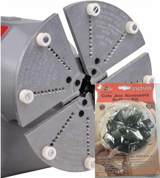 NOVA 6006 8" Cole Jaw Set For NOVA Wood Lathe Chucks Bundled With Accessory Buffer Kit (6030)