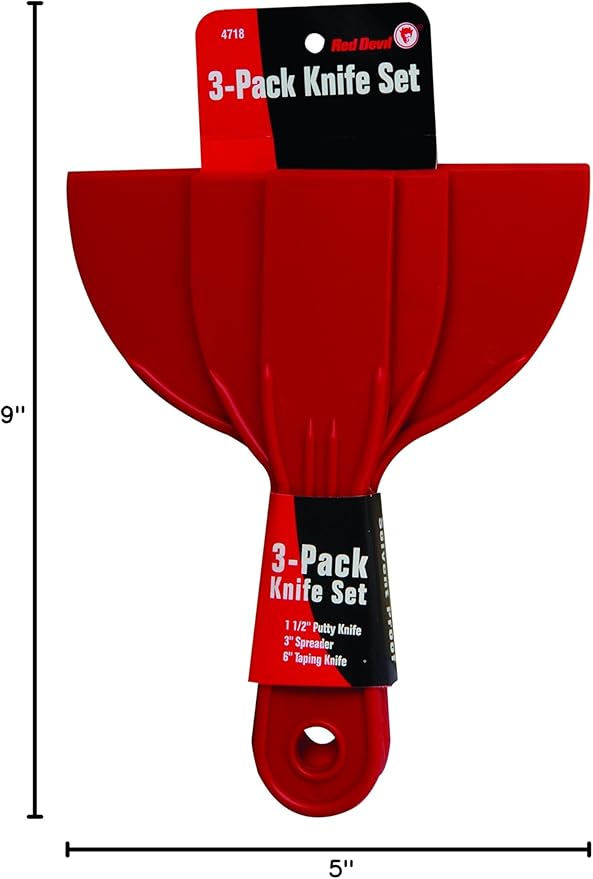 Red Devil 4718 3-Piece Plastic Knife Set, (Pack of 12)