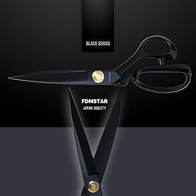 Professional Fabric Scissors 9'' - Heavy Duty Sewing Shears with High Carbon Steel Blades for Precise Cutting, Tailoring,Crafts, Industrial Strength Use, Sharp Precision Dressmaking Tools