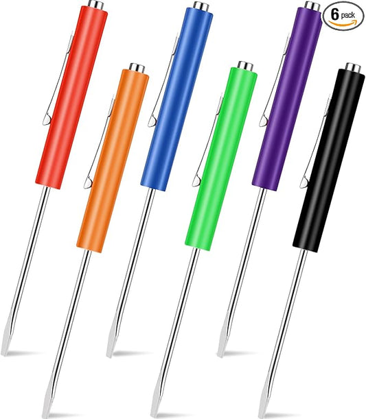 6 Pieces Pocket Screwdriver Mini Tops And magnetic pocket screwdriver with A Single Blade Head for Mechanical, Electrician (Colorful)