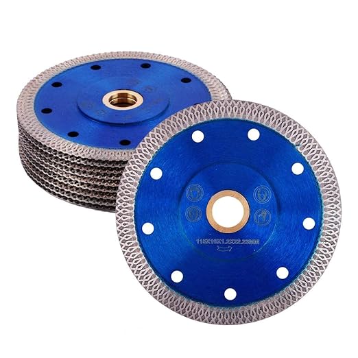 GoYonder 10pcs 5" Diamond Saw Blades for Angle Grinder - Cutting Porcelain, Granite, 115mm Tile Blade