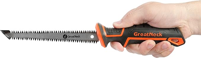 GreatNeck 74031 Double Edge Jab Saw and Sheath, Drywall Cutting Tool, Double Sided Saw, Sheetrock Jab Saw, Durable Sheath Included