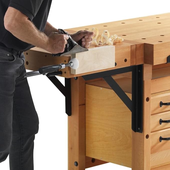 Sjobergs Professional Elite 2000 European Beech Workbench, SJO-66923CK (Elite 2000 + Cabinet SM04 + Clamping Platform)