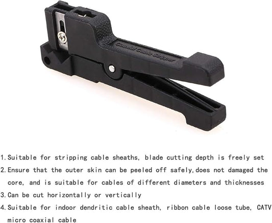 Fiber Optic Tool 45-165 Fiber Loose Tube Transverse Fiber Optic Buffer Tube Coaxial Cable Stripper Coax Stripping Hand Tool