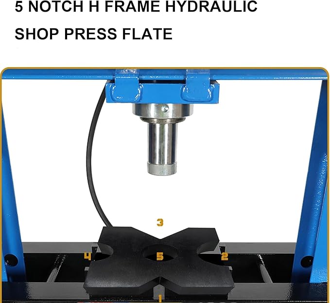 2 Pack Arbor Press Plate, 20 T Shop Press Plates AR400F Metal Material, H Frame Thickened Hydraulic Shop Press Plate Tool, 5 Notch (1" x 7" x 7")