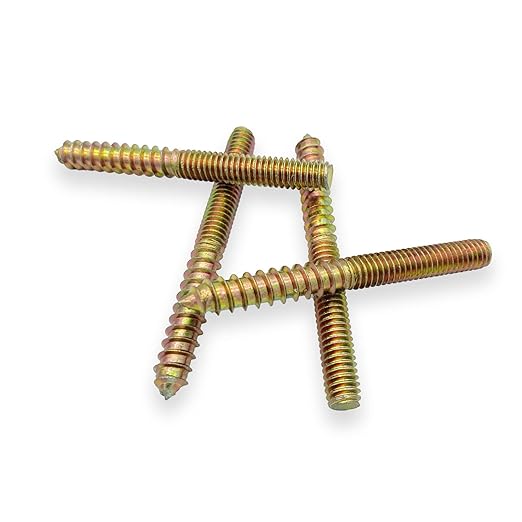 12 Pack 5/16-18 x 3 Inch Hanger Bolts 5/16-18" Double Headed Bolts 5/16 Wood Dowel Screw Self-Tapping Screw Hanger Bolts for Furniture Double Head Threaded Rods Bolt 75mm Length