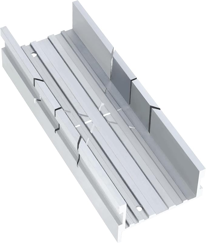 HAUTMEC Mini Miter Box, 5.3" Aluminum Alloy Mitre Block for Precision Cuts at 45°, 90°, 135° Angles, for Wood, Metal, Plastic, and Craft Projects – HT0417