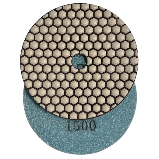 5" High Performance Dry Stone/Concrete Polishing Pads, 1.5mm Segment Height, Honeycomb Style, 1500 Grit