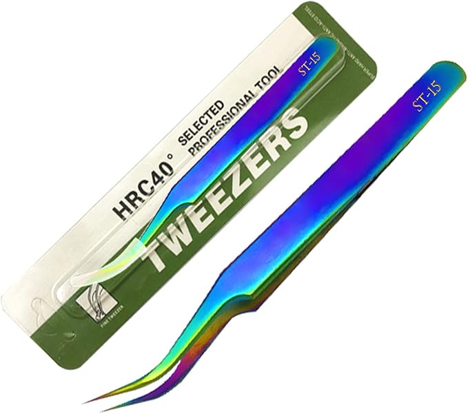 Tweezers Set, Diamond painting tools,Eyelash Extension Tweezer,Anti-Static Stainless Steel Curved of Tweezers for Diamond painting, Electronics, Laboratory Work, Jewelry-Making, Craft, Soldering
