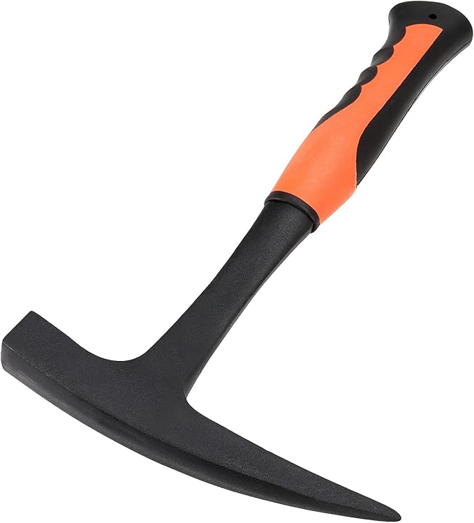 FUNSUEI 2 Pack 28 oz Rock Pick, Geological Hammer with Pointed Tip, Masonry Hammer with Non-Slip Shock Absorbing Grip for Masoners, Geologists, Campers