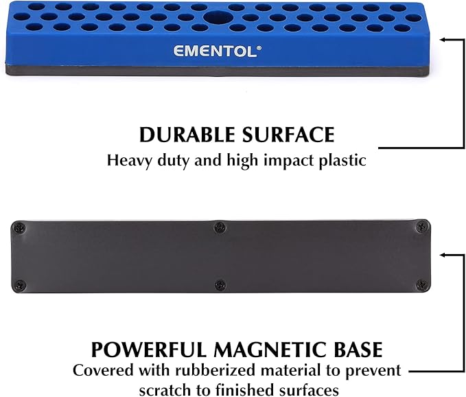 EMENTOL 2PCS 1/4" Magnetic Bits Holder Set - Green and Blue, 86PCS Hole, Bit Organizer with Strong Magnetic, Magnetic Bits Organizer, 2 Pieces