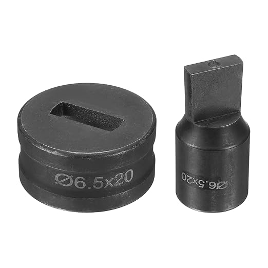 HARFINGTON Hydraulic Hole Punch Die 過6.5횞20mm Slot Hole 40Cr Steel Electric Punching Kit for CH70 Electric Punching Machine, Black