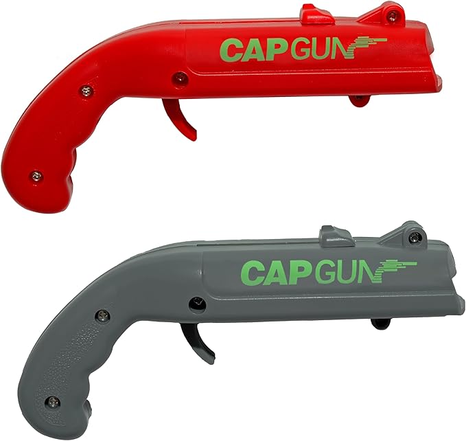 2PC Cap Gun Bottle Opener - Fun and Functional Novelty Beer Bottle Opener with Realistic Design, Gift for Beer Lovers, Parties, and Themed Events (Red-Grey)