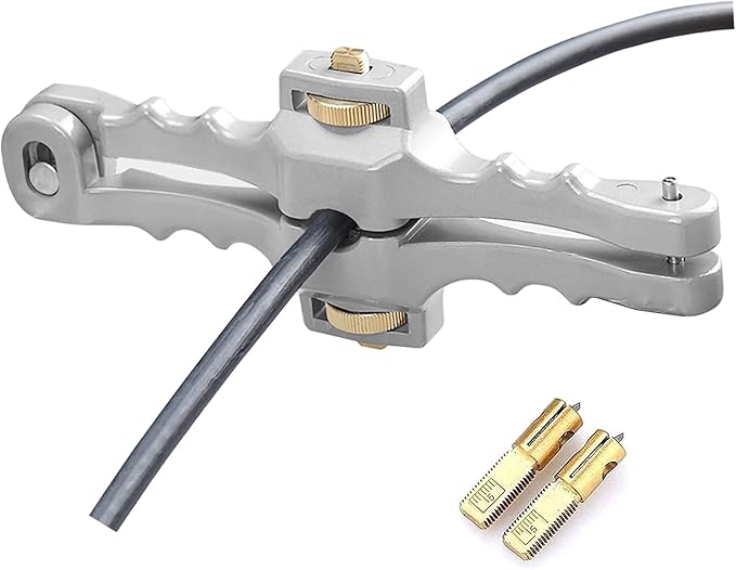 GROWORD Armored Fiber Optic Cable Stripping Tool SI-01, Longitudinal & Window Peeler, Mid Span Stripper With Adjustable Cutting Depth, 2/5" to 1" Diameter (2 Spare Blades)