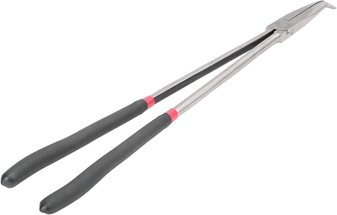 Professional 45 Degree Curved Nose Pliers Long Handle Steel Hand Tools for Electrical Work and DIY Projects Tool Steel Plastic 400mm 16in