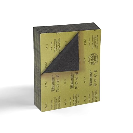 Sandpaper Sheets, 100 Grit Dry Wet Sand Paper, 9 x 11 Inch,Silicon Carbide, for Wood Furniture Finishing, Metal Sanding and Automotive Polishing, 15 -Sheet