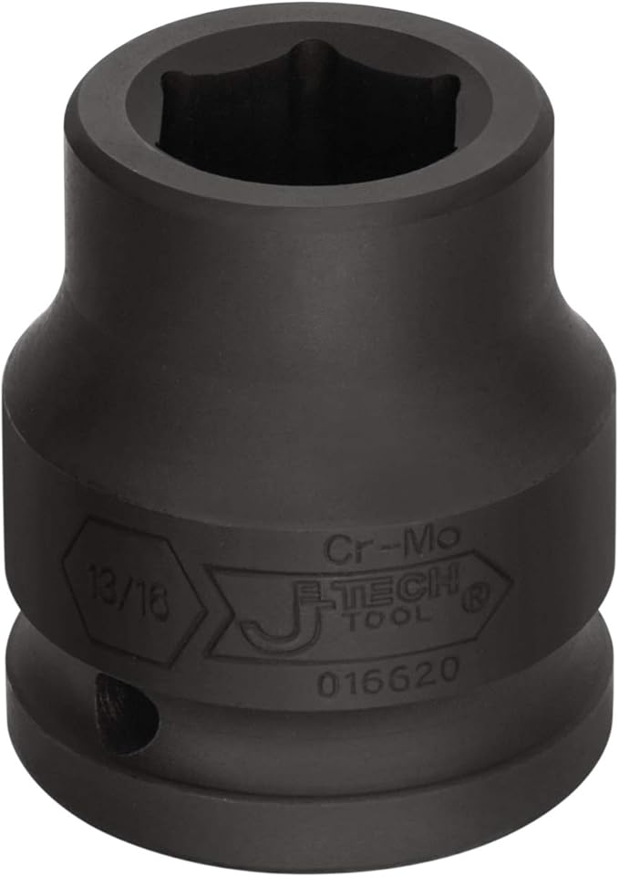 Jetech 3/4 Inch Drive 13/16 Inch Standard Impact Socket, Made with Chrome Molybdenum Alloy Steel, Heat Treated, 6-Point Design, SAE
