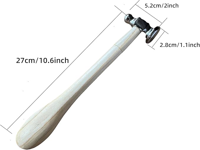 Steel Bench Block with Wooden Handle Hammer Set, Jewelry Stamping Making Tools for Crafting