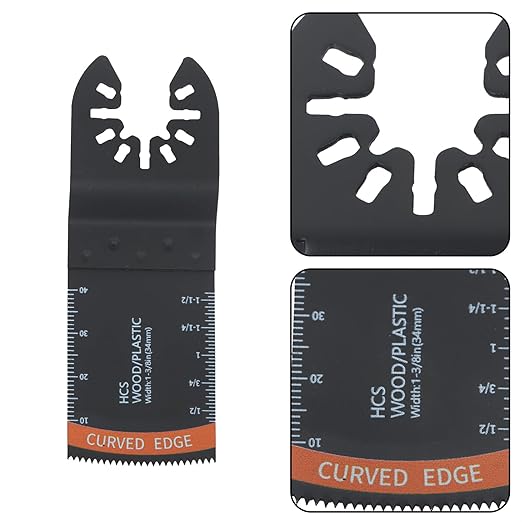 findmall 64Pcs Oscillating Tool Blades Kit, Titanium Coated Multi-Tool Blades for Wood, Metal, Plastic Premium Saw Blades Set with Arc Edge for Fast Cutting and Sanding