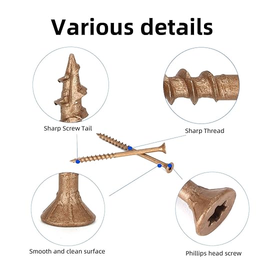 Deck Screws #10 x 3?쇺? T25 Star Torx Drive Flat Head Wood Screws, Brown, 5lb