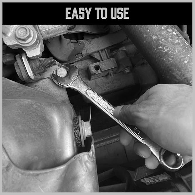 HORUSDY 26-Piece Durable Combination Wrench Set with Roll-up Pouch, Open End Wrench Set for General Household, Garage, Auto Repairs, SAE 1/4??- 1??and Metric 8mm - 24mm