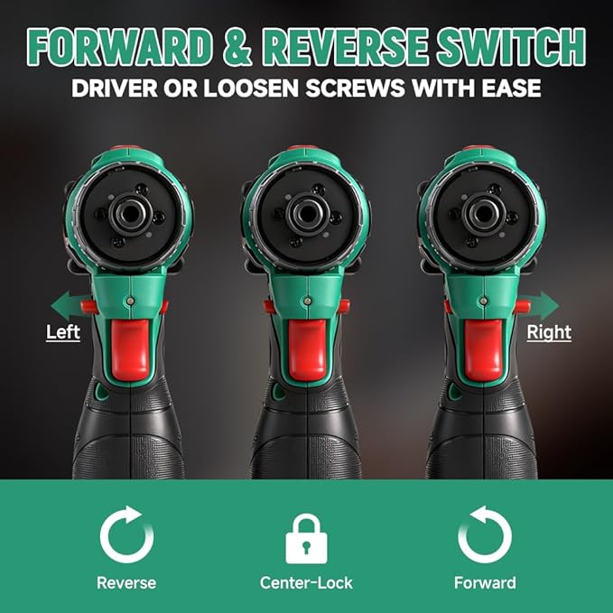 Hoteche Cordless Brushless Screwdriver - 2.0Ah Battery, 75Nm Torque, 1/4" Chuck, with Charger & LED Light