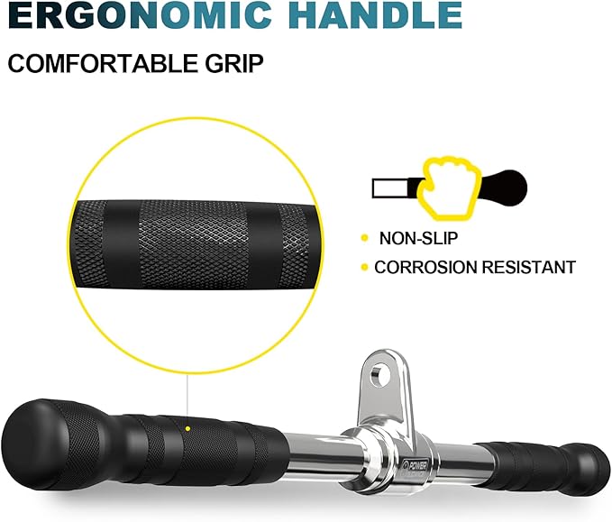 POWER GUIDANCE Triceps Pull Down Attachment, Cable Machine Accessories for Home Gym, Lat Pull Down Attachment Weight Fitness