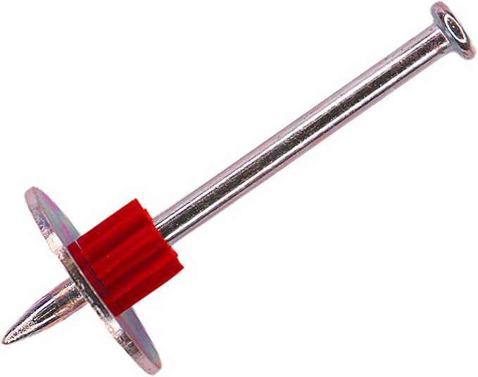 2-1/2" Powder Actuated Fasteners, Drive Pins with 1" Washer, PW250, 100pcs/pack, 4 Pack