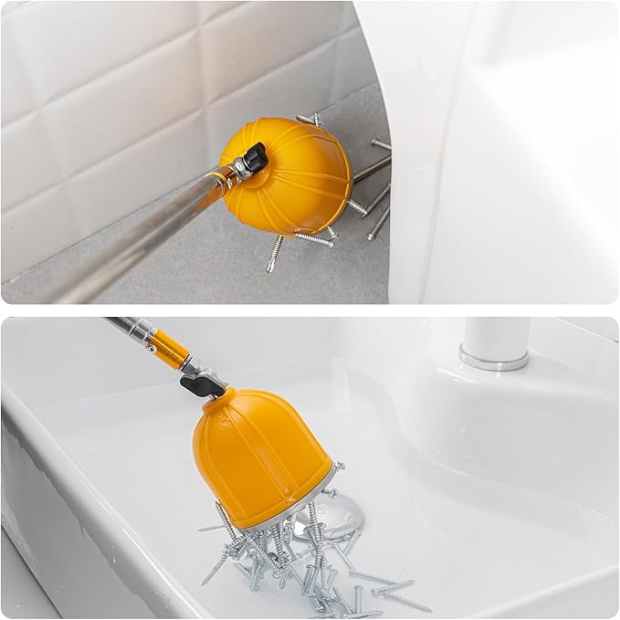 Magnetic Pickup Tool, 180째 Rotating Head, 10LB Heavy Duty Magnet Stick with Handle, Extendable Magnet Wand for Nails, Screws & Metal Objects, Strong Magnetic Tool for Mechanics & Home Use (Yellow)