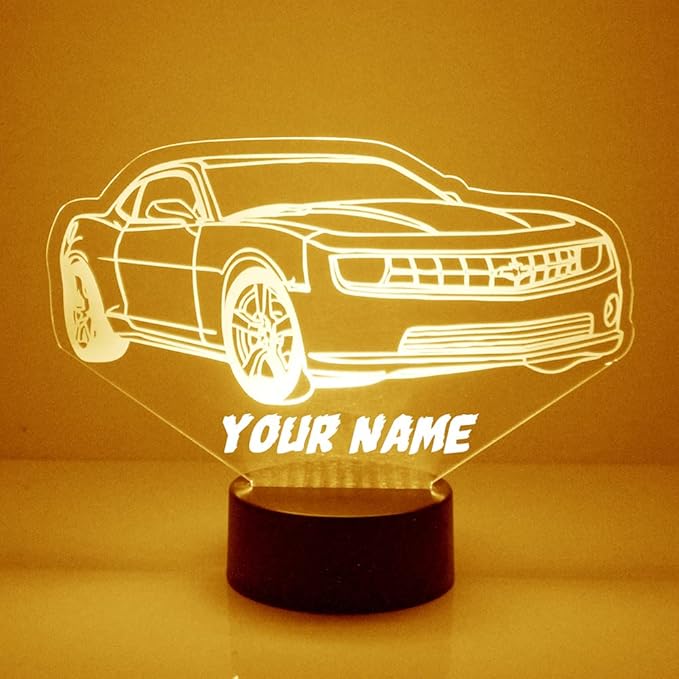 Transportation Custom LED Sign Night Light Lamp with Remote, Light Up Display with Personalized Name or Image, Customized and Made in The USA, Clear Acrylic Design Home Decor with 16 Colors, 4 Modes