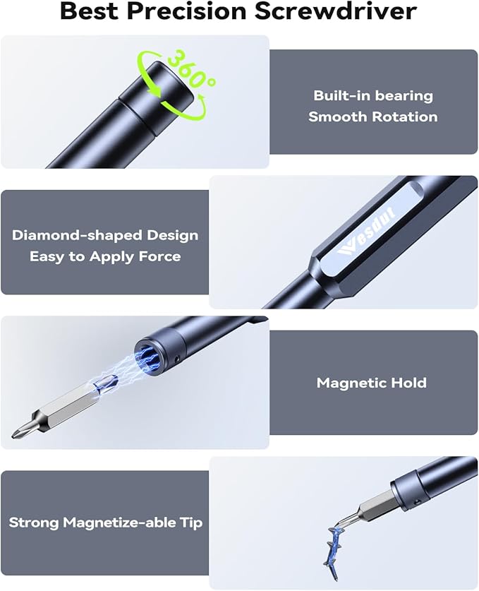 49-in-1 Precision Screwdriver Set, [Super Durable] Magnetic Small Screw Driver, Tiny Torx with T2 T3 T4 T5 T6 T7 T8 T9 T10 T15, Mini Repair Tool Kit for Watch, Computer, Xbox, PS3, PS4, PS5, More