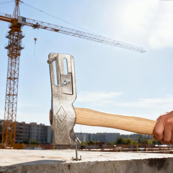 Coma 2025 New Magnetic Roofing Hammer, Ergonomic Magnet Roofing Hatchet, Built-in Utility Knife and Nail Claw,For Quickly Installing Nails And Removing Tiles, A Magical Roof Repair Tool