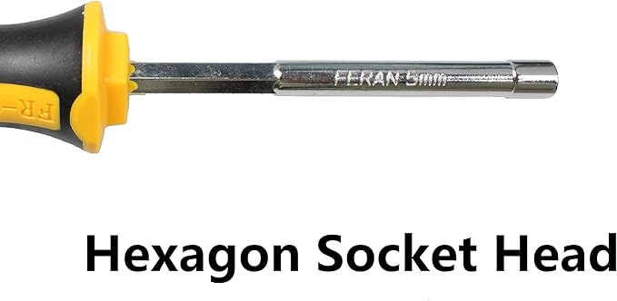 2PCS 5mm Socket Wrench Screwdriver, Hex Nut Driver, with 3.5 Inch Steel Shaft and Non-slip Handle for DIY Repairing