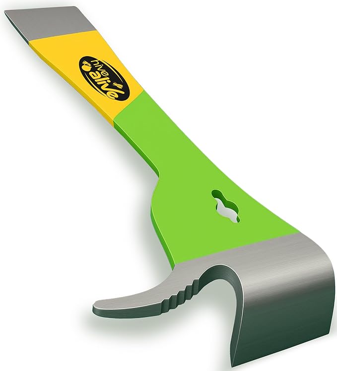 HIVE ALIVE 1 EZ Find Pro HiveTool ??Heat Treated 3mm Thick for Lasting Strength - Beekeeper Tools for Prying, Lifting, and Scraping. Its Multi-Color Easily Stands Out in Green Vegetation and Scrub