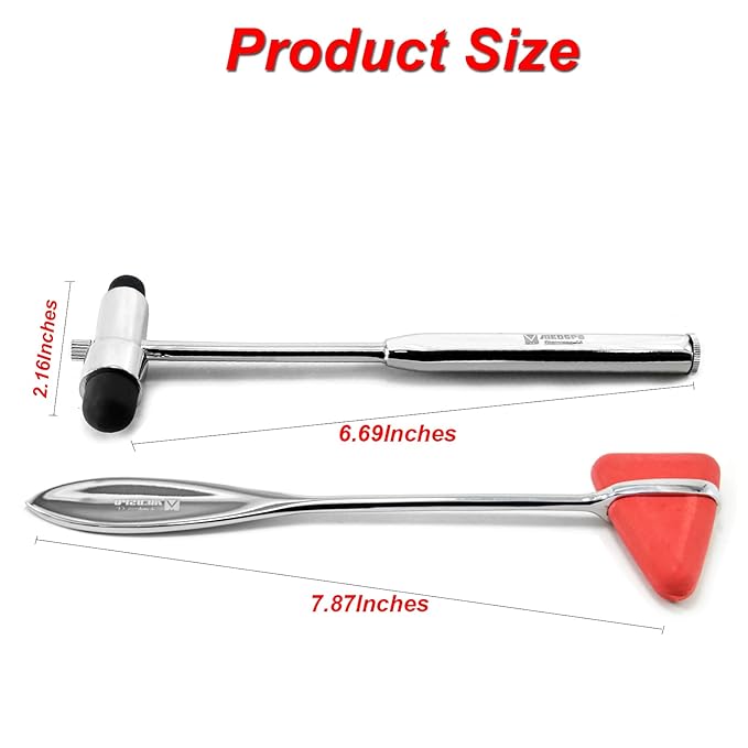 MEDSPO Professional Medical Reflex Hammer | Neurological Diagnostic | Surgical Taylor Percussion | Rubber Head | Neurological Neuro Instruments Tools (Reflex Hammer Set of 3)