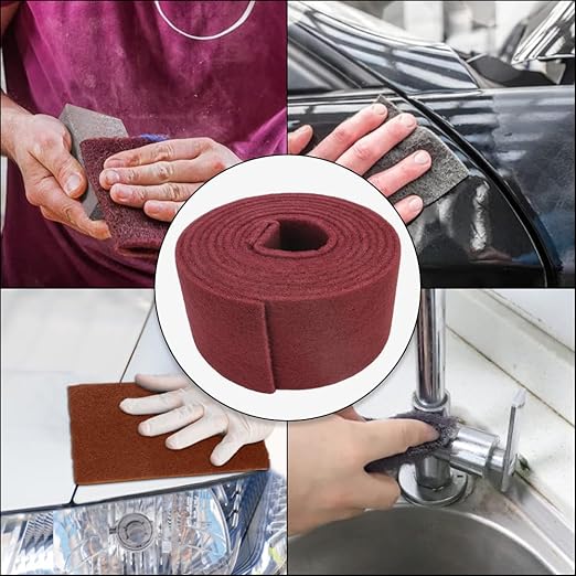 Maroon General Purpose Scuff Pads, Scuffing, Scouring Pad, Sanding, Paint Primer Prep Scratch - Surface Preparation Pad Car Auto Body Woodworking 7447-Premium, 5 Inches*15 Feet
