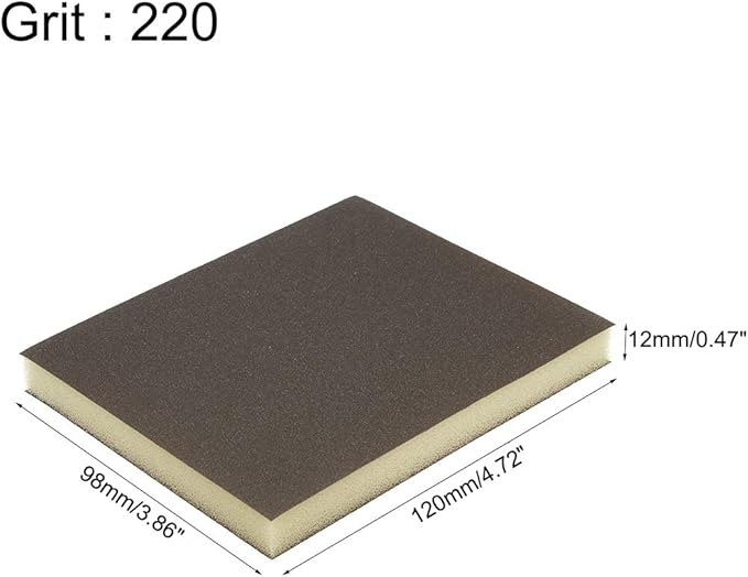 uxcell Sanding Sponge Sanding Blocks 220 Grits Medium Grit Sand Block Pad for Kitchen Metal Drywall Wood 12 Pieces