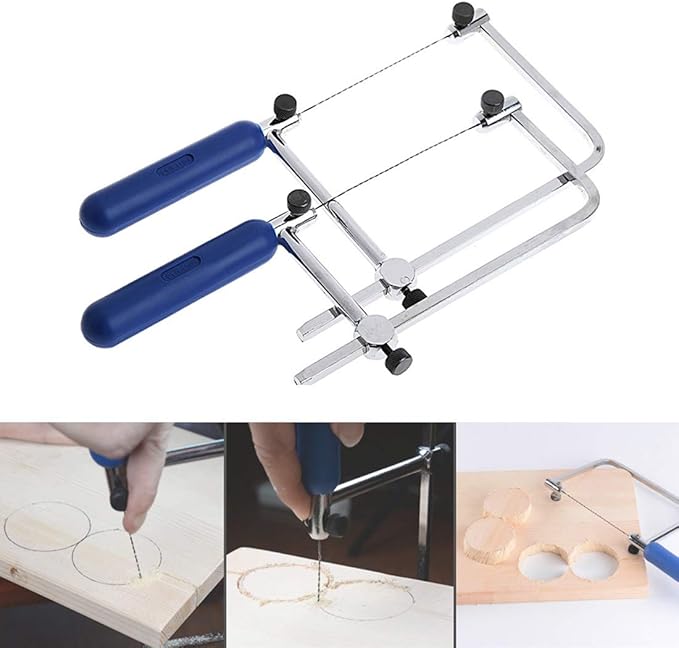 TopHomer 2 Packs Coping Saw U-Shaped Frame High Carbon Steel Hand Woodworking Saw for Jewelry Craft Wax Ring Cutting Metal Saw Making