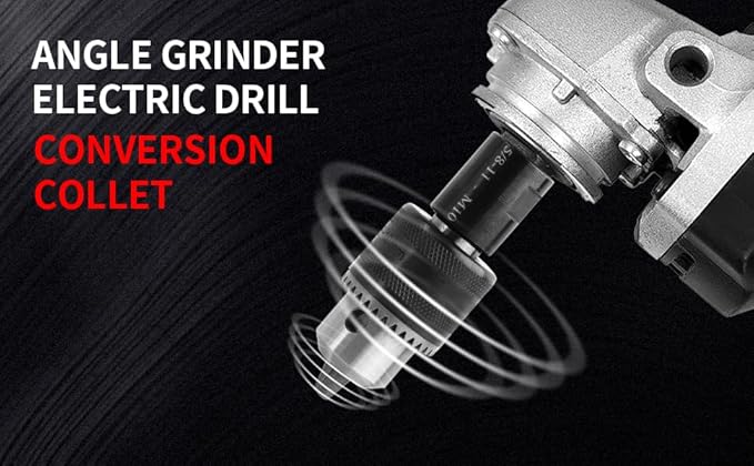 5/8-11 Angle grinding machine special conversion chuck, 1.5-10mm diameter metal drill chuck with fixed converter and quick replacement, stable use, can replace electric drill holes