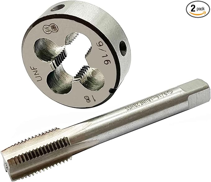 9/16-18 UNF Tap and Die Set 4 Flutes HSS Bottom Taper RIight Hand Thread Tap And Round Thread Die Set