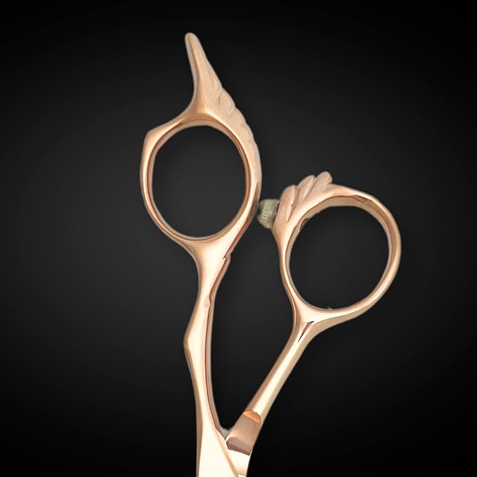 Gold Hair Cutting Shears for Professional Hairdresser - 6" Gold Hair Scissors - Japanese 440C Steel - Super Hard, Sharp Cutting Edge - Saki Shears Tsuru Gold