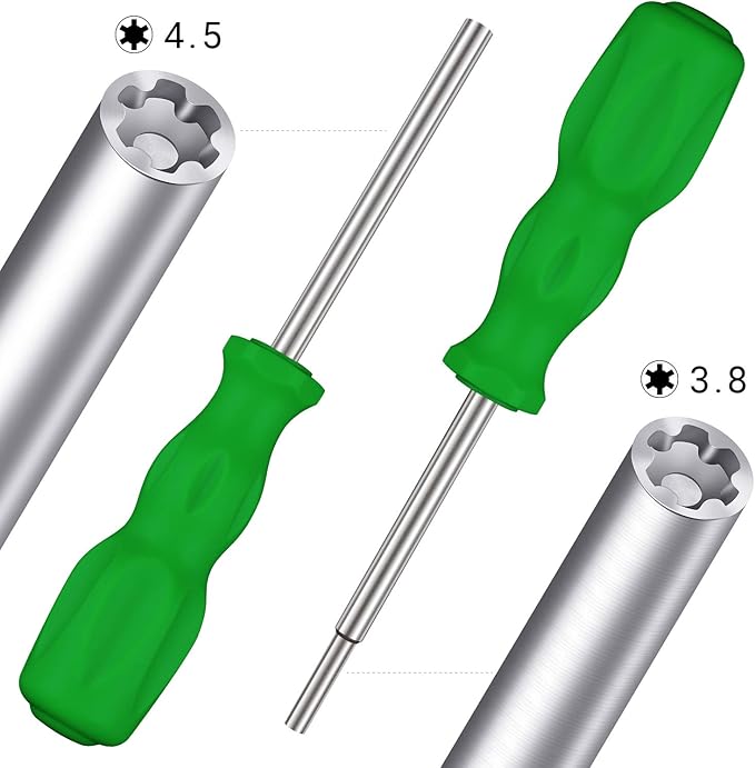 Gamebit Screwdriver Set, Security Screwdriver Bit Set 3.8mm and 4.5mm Security Screwdriver Bits Perfect fit for Virtual Boy, Opening Nintendo, Sega Consoles and Game Cartridges - Green