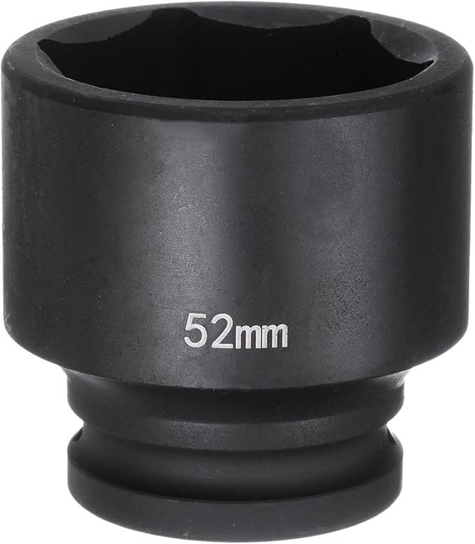 HARFINGTON 6-Point Impact Socket 3/4" Drive 52mm Metric 40Cr Alloy Steel Spindle Axle Nut Impact Socket