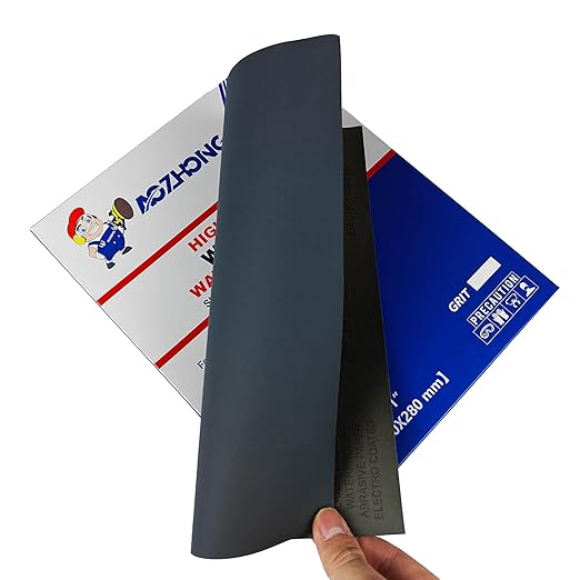 1000 Grit Sand Paper, 9 x 11 Inch, 10 Pcs Wet Dry Sandpaper Sheets, Silicon Carbide for Wood, Metal, Automotive Sanding and Polishing, Waterproof and Durable
