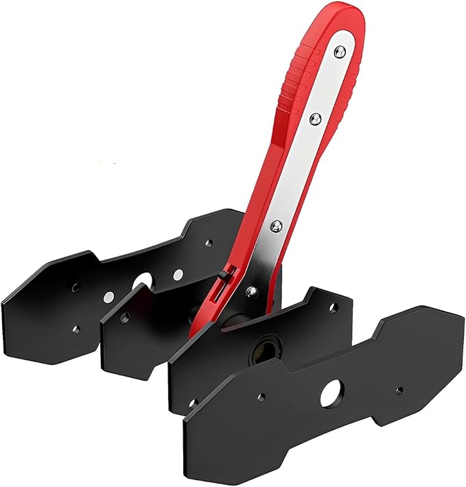 Brake Caliper Compression Tool - Car Ratcheting Brake Caliper Piston Spreader Press Tool with 2 pcs Steel Plates, 360째 Adjustable Piston Compressor, Essential Tool Kit for Car Brake Repair