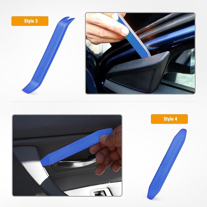 GOOACC Auto Trim Removal Tool Kit No-Scratch Tool Kit for Car Audio Dash Window Molding-4PCS (Blue)